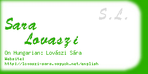 sara lovaszi business card