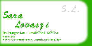 sara lovaszi business card